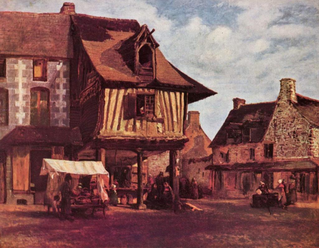 Titel: Markt in Normandië Kunstenaar: Théodore Rousseau Datum: