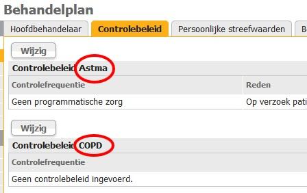 De opties die worden weergegeven bij controlebeleid zijn gebaseerd op de NHG-standaarden.