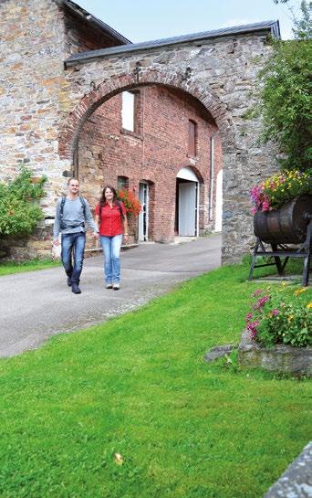 PROFIEL Dorpskerk St. Walburge (11./12.Jh.) en oude huizen in kalksteen (16./17.Jh.) Heggenlandschap van de Famenne Centre du village Chapelle Pas-Bayard Wandermagazin 2014.