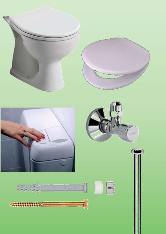 0040) Setprijs San1 5 225,99 Staand toilet CA met Geberit spoelbak 1 st IDOLL II toilet in wit kristalporselein, uitgang CA 77,50 (bestelnr. 413.