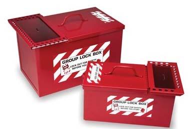 Lock boxes & hangslotkasten SAFETY REDBOX -GROUP LOCKOUT BOX GROUP LOCKOUT BOX VOOR MUURBEVESTIGING MET QUICK-RELEASE -SYSTEEM VOOR UITSTEKENDE DRAAGBAARHEID.