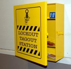 Lockout-stations en slotenborden INDUSTRIEEL LOCKOUT-STATION Vergrendelbare gele kast, volledig in
