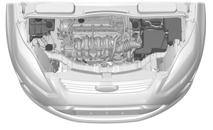 Onderhoud OVERZICHT MOTORRUIMTE - 1,6 L DURATEC-16V TI-VCT (SIGMA) A B C D E F I H G E130030 A B C D E F G Expansiereservoir * : Zie Motorkoelvloeistof controleren (bladzijde 203).