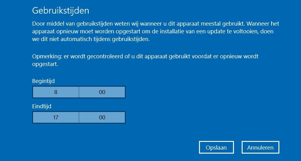 Updatetijd instellen: o Start o Instellingen o Bijwerken en beveiliging o Gebruikerstijden wijzigen 8 Info http://www.