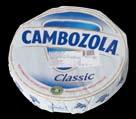 Artikel: 1357 Gewicht: 2,5 kg Herkomst: Duitsland Vet: 60 % Cambozola Classic Mild aromatische, crèmeachtige zachte kaas met