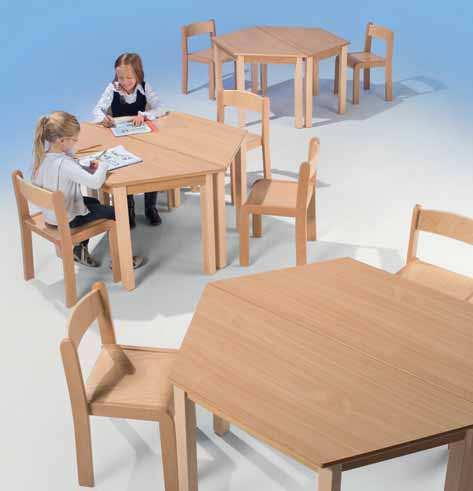 Tafels met massief houten onderstel Het onderstel van deze tafel is gemaakt van massief beukenhout.