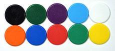 4. FICHES / GLAZEN EDELSTENEN / DAMSTENEN FICHES - PLASTIC onbedrukt oplage 1-100 101-1000 1001-5000 5001-10000 >10000 Kleuren: rood, geel, blauw, groen, wit, roze, bruin, zwart, rond paars, oranje