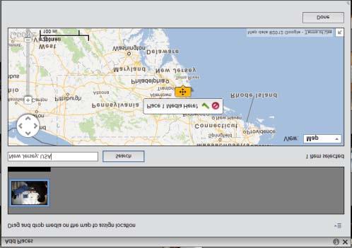 U kunt media ook naar een locatie op de kaart slepen om de desbetreffende locatiegegevens aan de media toe te wijzen. 4.