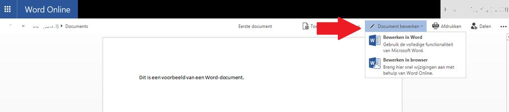 Het document verschijnt, klik op Document bewerken.