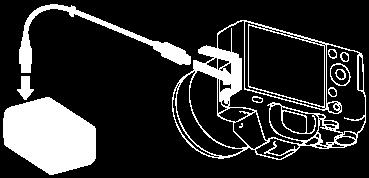 Sluit de camera met daarin de accu met behulp van de micro-usb-kabel (bijgeleverd) aan op de netspanningsadapter (bijgeleverd), en sluit de netspanningsadapter aan op een stopcontact.