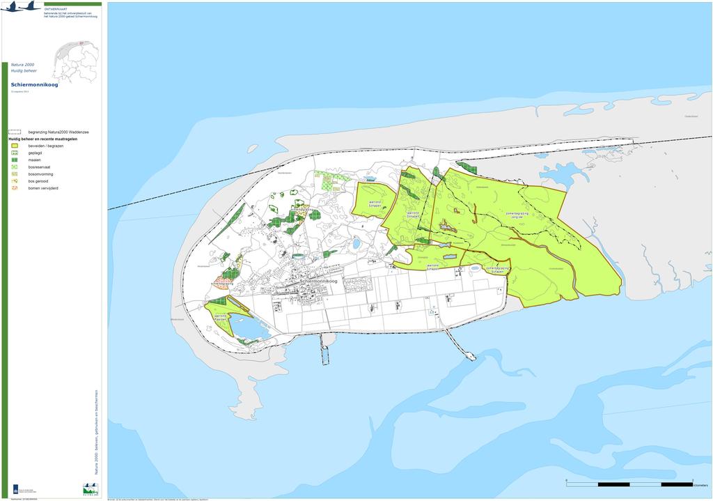 Figuur 3.43. Beheer in 2A2 het Zuidoostelijk deel van de duinboog (Kooiduinen en Groenglop), 2D de Parallelle duinketen (Kobbeduinen) en 2E de Ingesloten strandvlakte Binnenkwelder.