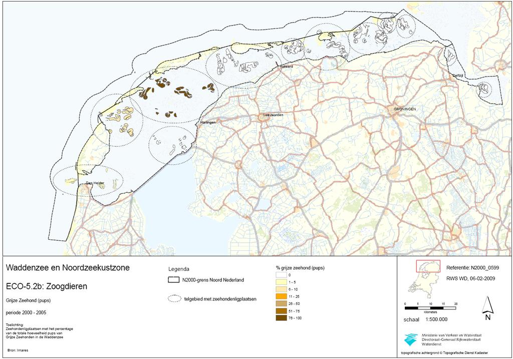 Geboorteplaatsen van de grijze zeehond Trend Vanaf de tweede helft van de 20 e eeuw werden grijze zeehonden slechts sporadisch in de Waddenzee waargenomen.