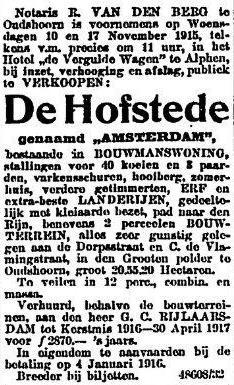 Schilkpolder, te zamen groot 16 bunders, 27 roeden, 40 ellen. Opregte Haarlemsche Courant 17-2-1869. Hofstede Amsterdam te Oudshoorn Van Wieringen in Rijnland, pag.575 e.v.