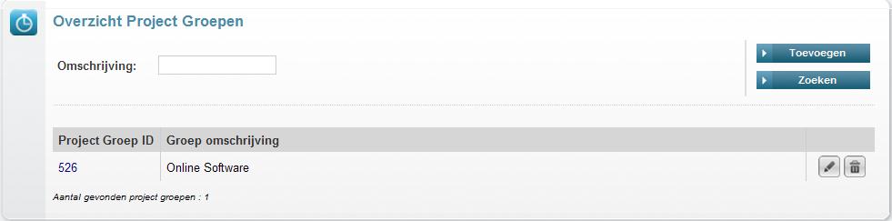 2.2 Projectgroepen Doel Definieer de verschillende groepen van projecten die u onderkent binnen uw organisatie. Definitie Een projectgroep is een, voor u, logische groepering van type projecten.