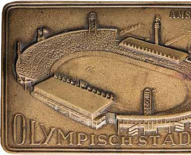 HISTORIEPENNINGEN HISTORICAL MEDALS 1173 (afbeelding verkleind) * 1173 z.j. AMSTERDAM. OLYMPISCH STADION. Het stadion in vogelperspectief. Eenzijdige plaquette.