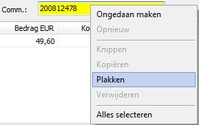 Veld toevoegen voor herkenning De gebruiker kan zelf velden toevoegen voor herkenning. B.v. Gestructureerde mededeling.