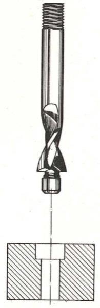 Hiertoe staan op de penverzinkboren de maat van de pen en de verzinking op de boor aangegeven.