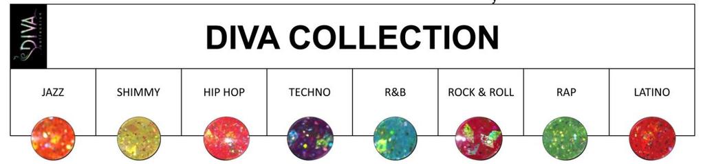 ONS COLORED ACRYLICS 2010 COLOR COLLECTION Diva Collection Bling Bling! Divalicious kleuren en holografische glitters brengen je naar de top!