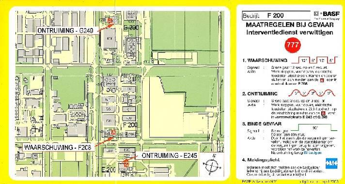 Alarmkaartjes ALARMPLAN Elk bedrijf beschikt over alarmkaartjes waarop de verzamelplaatsen bij