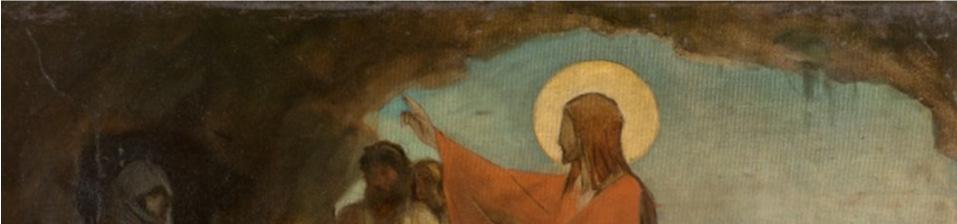 Afb. 44. F. Van Acker, De opwekking van Lazarus (voorstudie), 1883, olieverf op doek, 49,5 x 70 cm Brugge, Groeningemuseum.