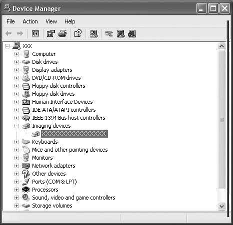 60 Bijlagen 2. Klik op het symbool naast de categorie [Other devices/overige apparaten], [Portable Devices/Draagbare apparaten] en/of [Imaging devices/imagingapparaten].