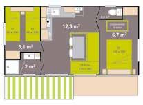 De extra voorzieningen: koelkast 171L met vrieskist 41L, magnetron, elektrisch koffiezetapparaat, kluis, haardroger in de badkamer.