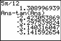 Voorbeeld 5 Het benaderen van nulpunt x = π van f ( x) = sinx met de methode van Newton- 5π Raphson met als startwaarde x = geeft het volgende resultaat sin x N( x) = x = x tg( x) cos x N'( x) = cos