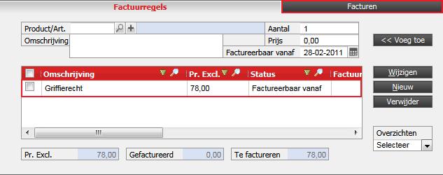 U zal de keuze krijgen tussen Belaste en Onbelaste verschotten zoals is aangegeven in onderstaande afbeelding.