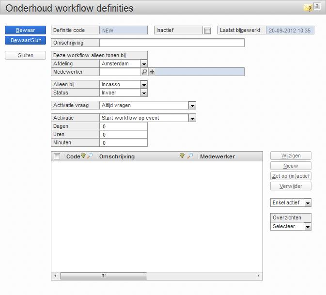 Incasso module 9.1. Standaard inrichting workflows Elke workflow is gekoppeld aan een bepaalde status van een incassodossier.