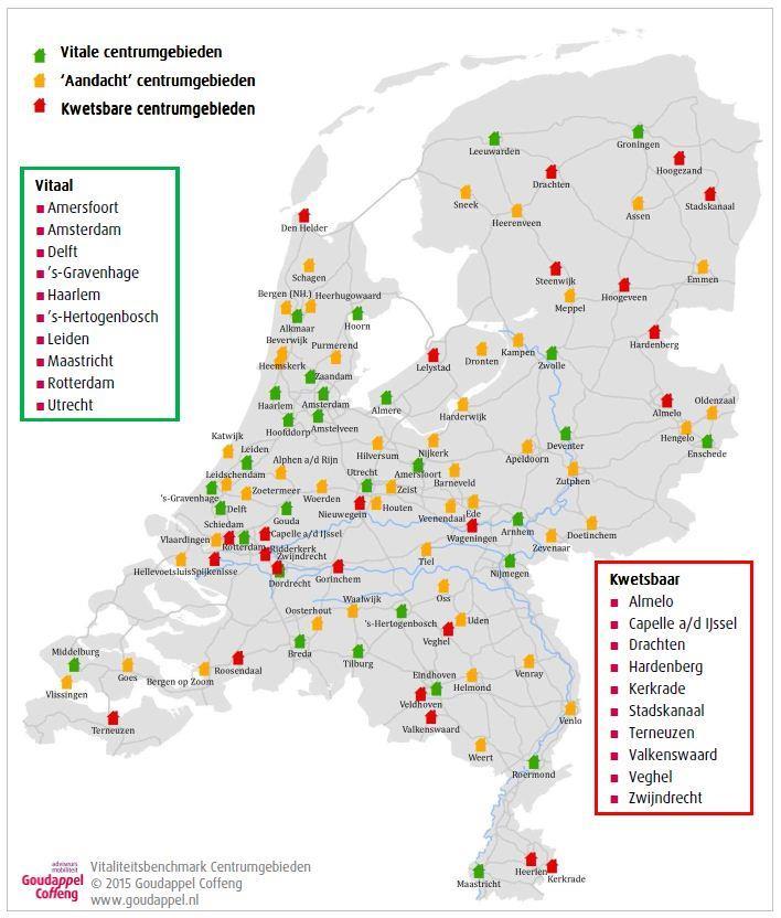 primaire categorie. Binnen deze primaire verzorgingsgebieden liggen de secundaire en tertiaire gebieden, welke rondom de middelgrote en kleinere steden vormen. Figuur 3.