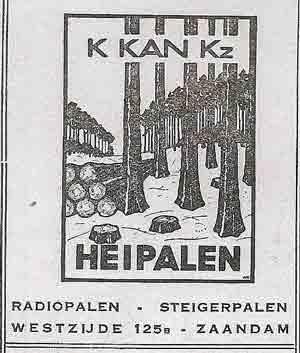 Advertentie uit het blad de Standaard (1933) Bij deze stand van zaken was het, dat onze jongste zoon Willem, die al eenige jaren in het bedrijf meewerkte,