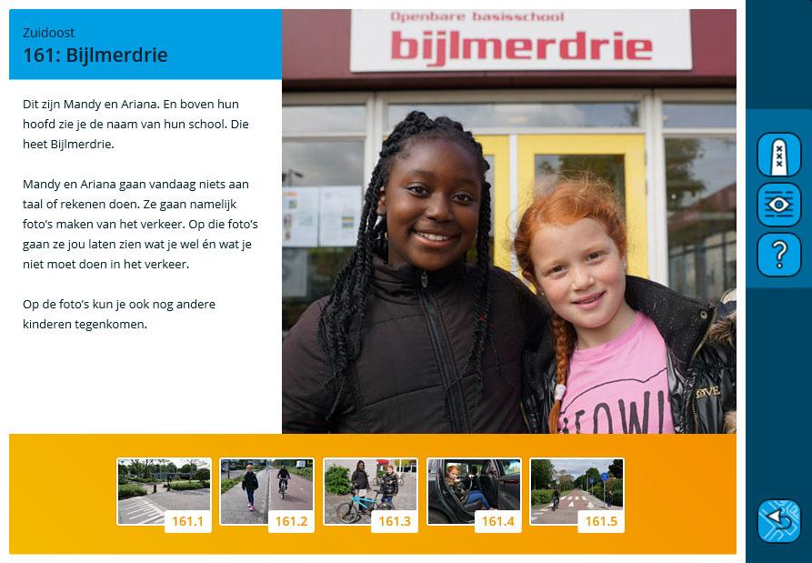 Hier bijvoorbeeld de Bijlmerdrie. Twee leerlingen van de school verwelkomen u.