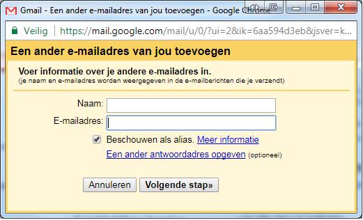 Instellen versturen mail in Gmail Om in te stellen dat u vanuit uw Gmail account met uw BusinessConnect adres kunt versturen dient u als volgt te werk te gaan. Open uw Gmail account.