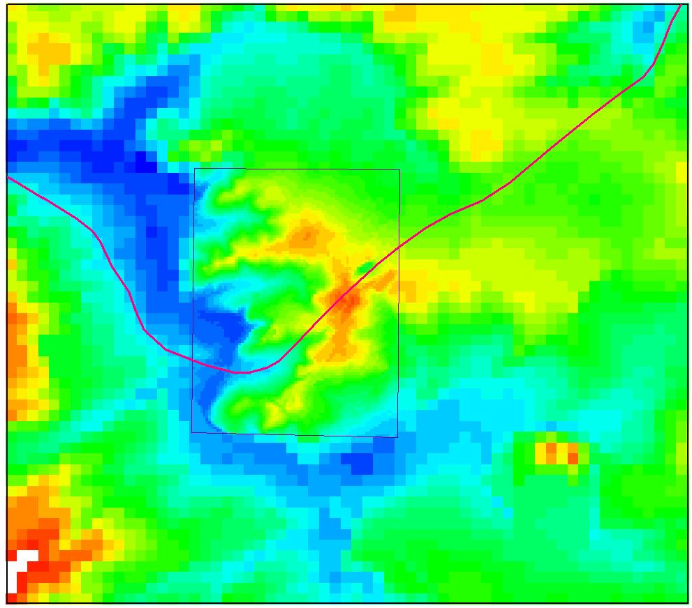 3 DETAILLERING GRONDWATERMODEL Het regionale model IwanH heeft een resolutie van 100x100 m. Voor het detailmodel is een uitsnede gemaakt uit IwanH.