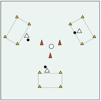 -Vervolgsituatie Dit spel kan ook worden gespeeld met vier kinderen. Het totale speelveld is 15 x 15 meter Het vrije vak is 4 x 3 meter.