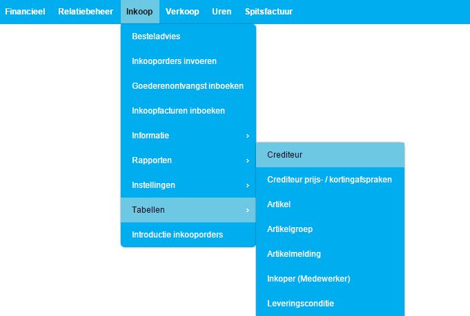 2. Een nieuwe crediteur invoeren Een belangrijk onderdeel van uw administratie is je crediteurenbestand. Ook deze gegevens hoef je eenmalig in te voeren.