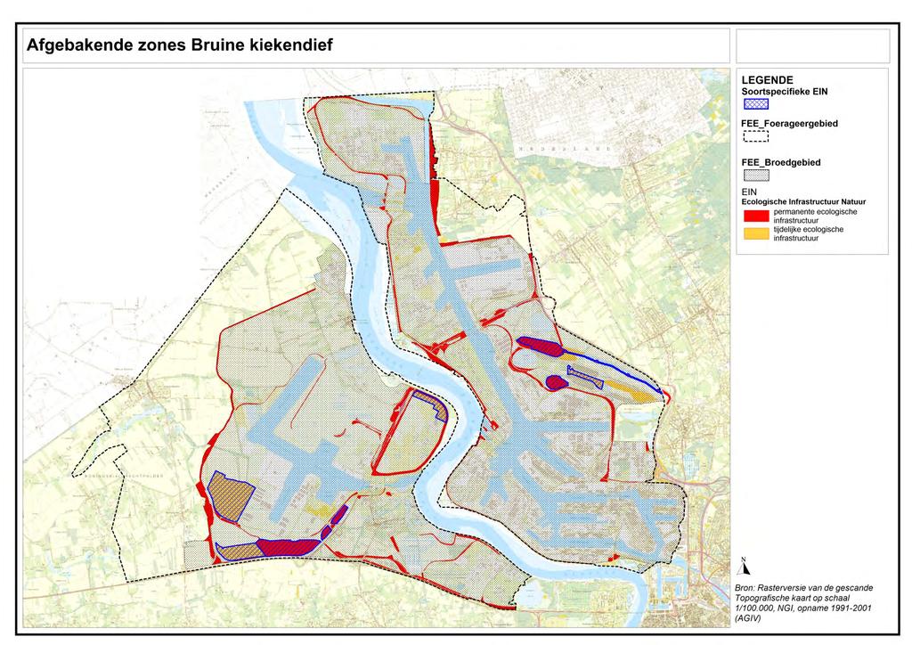 Figuur 5: Functionele Ecologische Eenheid voor Bruine kiekendief met de onderdelen van het