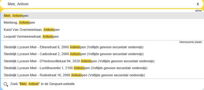 3. Zoeken Na het intypen van onderstaande gegevens of een deel ervan in de zoekbalk bovenaan