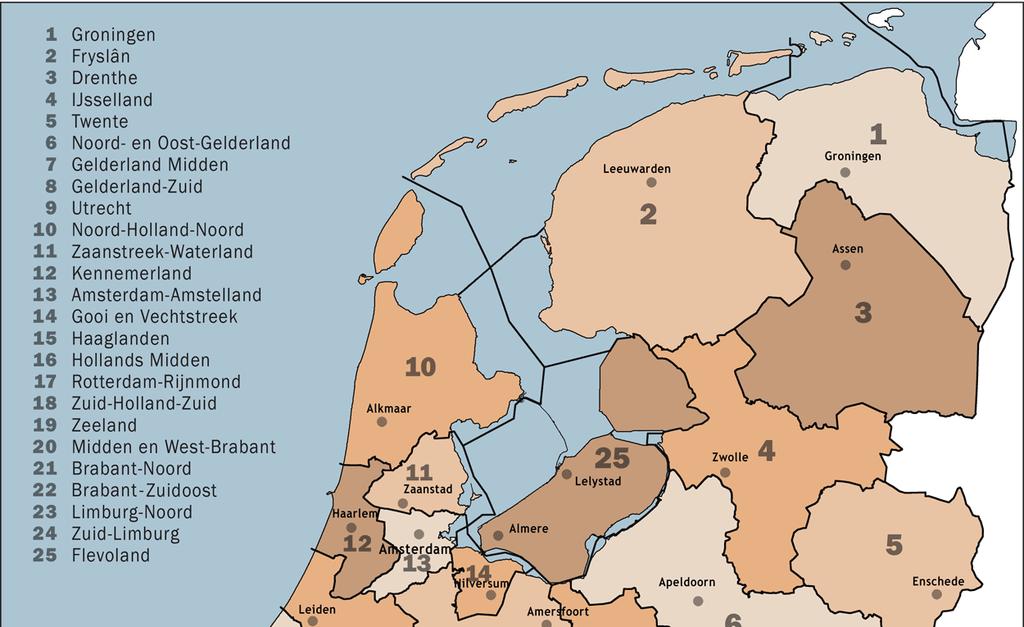 Deel A: Achtergronden en Bevindingen 4.3 Spreiding scenario's over aangrenzende regio s en buitenland Risico's stoppen niet bij de grens van de regio.