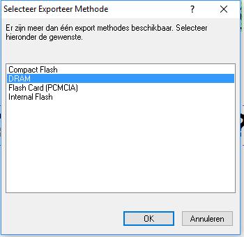 In dit menu moet u op DRAM klikken, zie Figuur 3.12. Figuur 3.12 Als u nu naar de locatie gaat die u heeft ingevuld bij de printer Poort (in ons voorbeeld C:\zebraLabel.