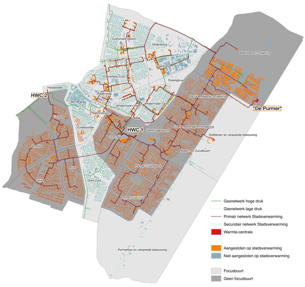2. Beschrijving huidige situatie In Purmerend maakt 75% van de bestaande woningen geen gebruik van aardgas om te verwarmen (ruimtes in huis en koken).