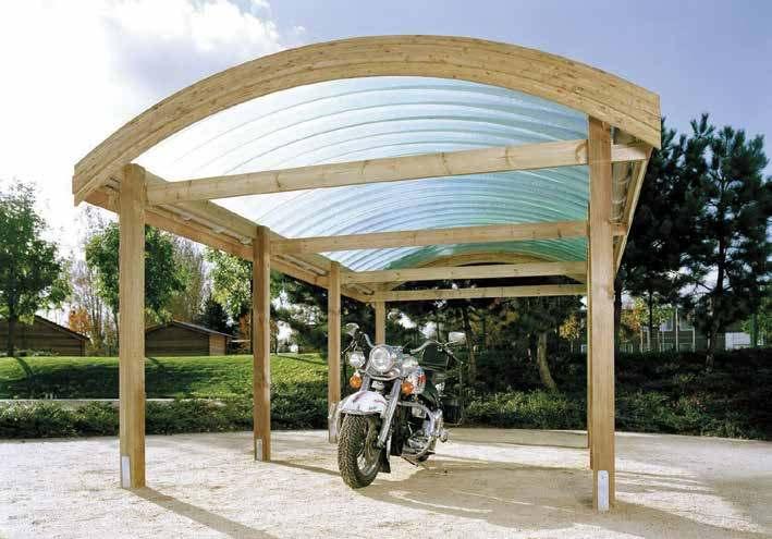 traditionele carports specificaties - standaard drukgeïmpregneerd - palen: 12 x 12 x 300 cm - goot Ø 12 cm lichtgrijs, afvoerpijp Ø 8 cm - afmetingen zijn overmeten maten van het dak - afstand tussen