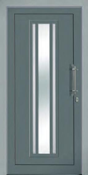 50 MODELSERIE 300 A 307 Aluminium, kozijn: lak grijs aluminiumkleurig RAL 9007, deurblad en paneel: lak