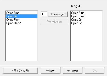 40.2 Samenstelling invoeren De samenstelling kan voor verschillende doelen gebruikt worden.