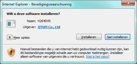 ACTIVEX-BESTURINGSELEMENT INSTALLEREN Wanneer u de eerste keer één van de links gebruikt op een pc waar u dit nooit eerder gebruikt heeft, zal