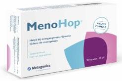 MenoHop 30C Fyto-oestrogenencombinatie bij overgangsverschijnselen MenoHop helpt om de overgang op een zachte manier te begeleiden.