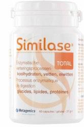 Similase Total 60C Enzymatische verteringsprocessen / koolhydraten, vetten, eiwitten Breed spectrum van digestieve enzymen, onmisbaar voor de vertering van vetten, koolhydraten en eiwitten