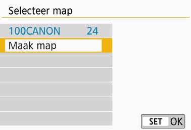 Handige functies 3 Een map maken en selecteren U kunt naar wens mappen maken en selecteren waarin de vastgelegde beelden worden opgeslagen.