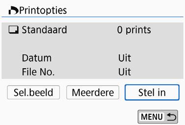 U kunt het afdruktype instellen en instellen of de datum en het bestandsnummer moeten worden geprint, enzovoort.