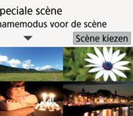 8: Modus Speciale scène De camera kiest automatisch de juiste instellingen wanneer u een opnamemodus voor